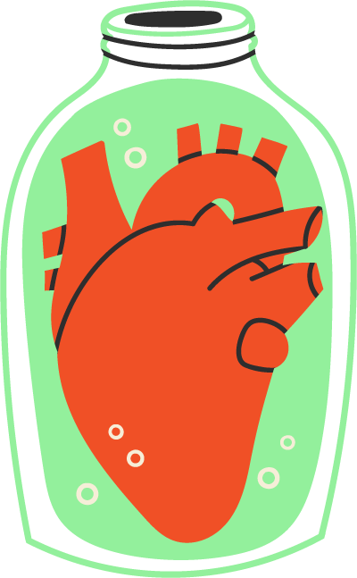 Heart in a jar icon.