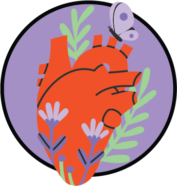 The thriller service icon, with a heart surrounded by flowers.