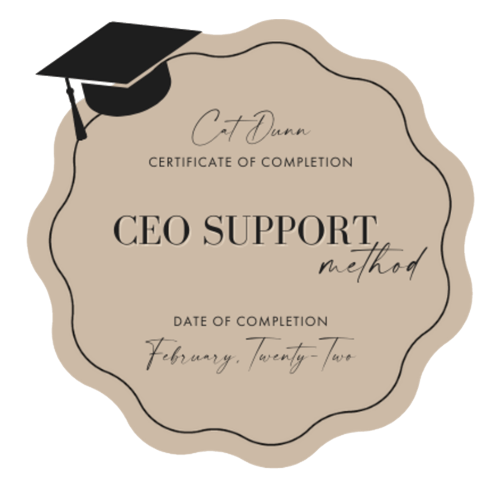 Badge for CEO support method training.